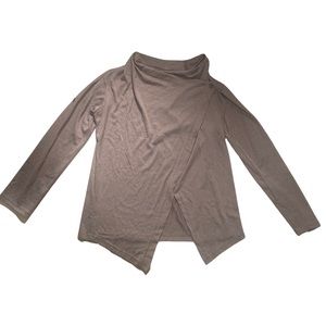 Gray Button Closure Asymmetrical Cardigan